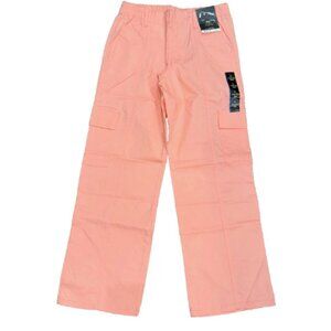 Art Class Girl Cargo Pants Med Peach Mid Rise Relaxed Leg Elastic Waist Zip/Snap